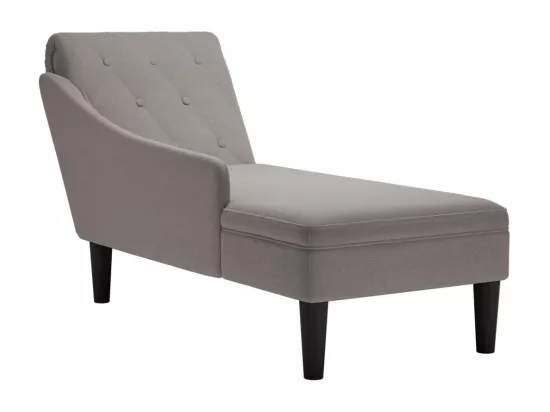 Fauteuil long avec coussin et accoudoir droit taupe tissu