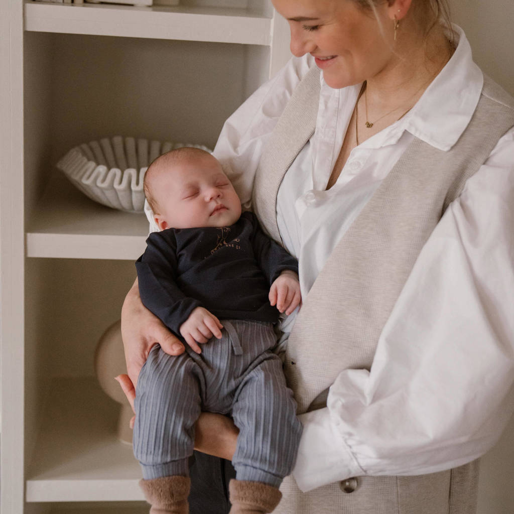 Dirkje baby longsleeve met printopdruk blauw