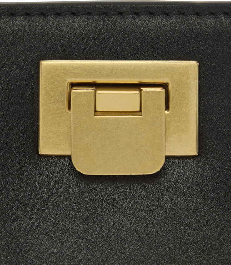 MANGO Mini shopper bag with metallic deta Black