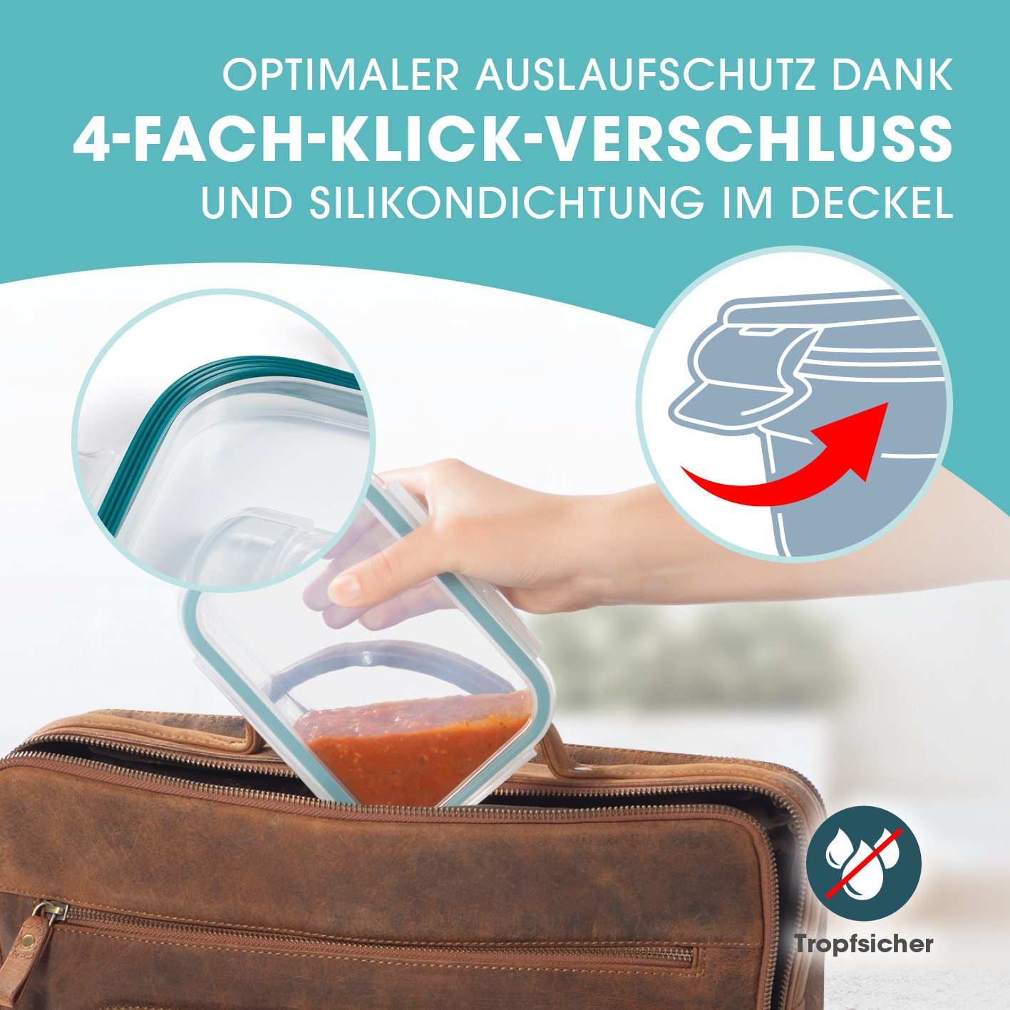 GOURMETmaxx Glas-Frischhaltedosen Klick-it 6-tlg.