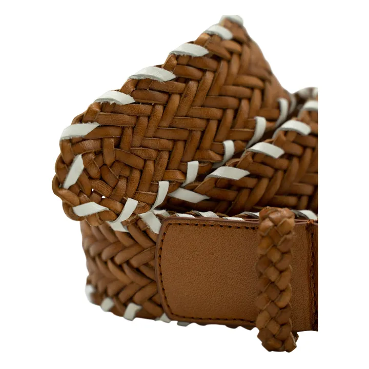 Dragon Diffusion Ceinture Tressée Bicolore 4 cm | Camel