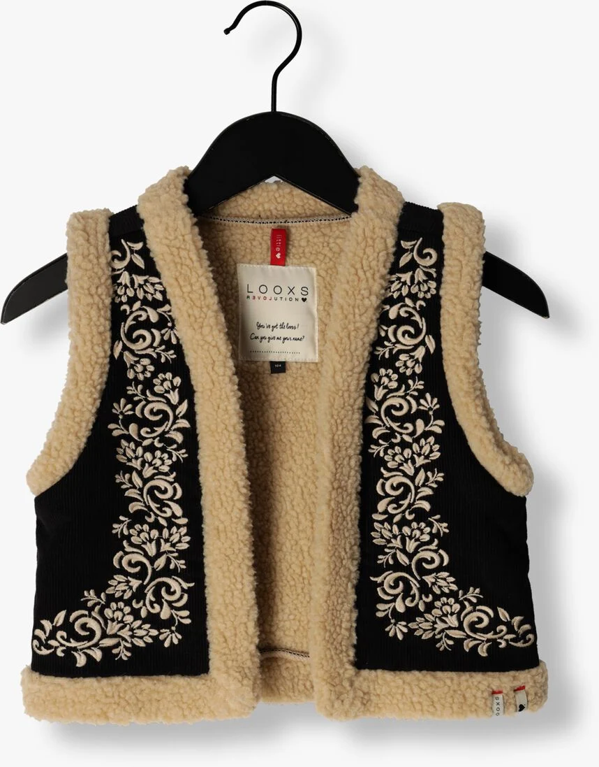 LOOXS Little zwarte looxs little gilet 2332-7038