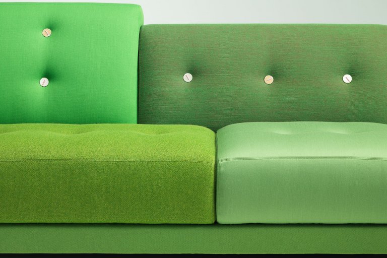 Vitra Polder Compact bank rood armleuning links