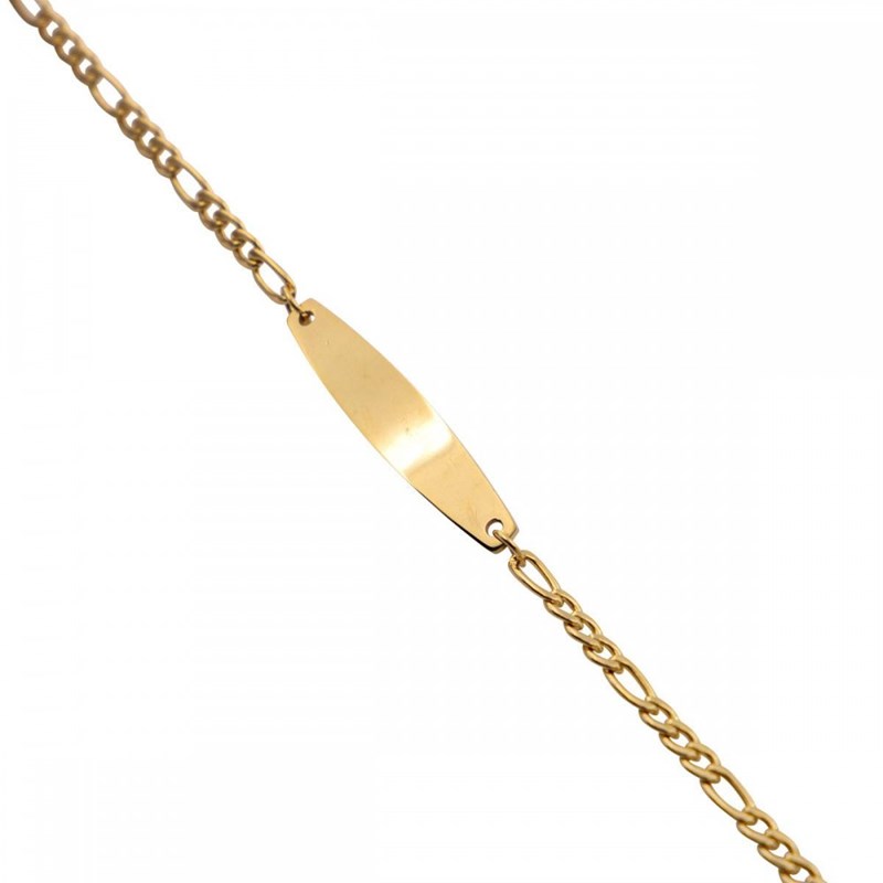 Gourmette Bracelet Femme Acier Doré