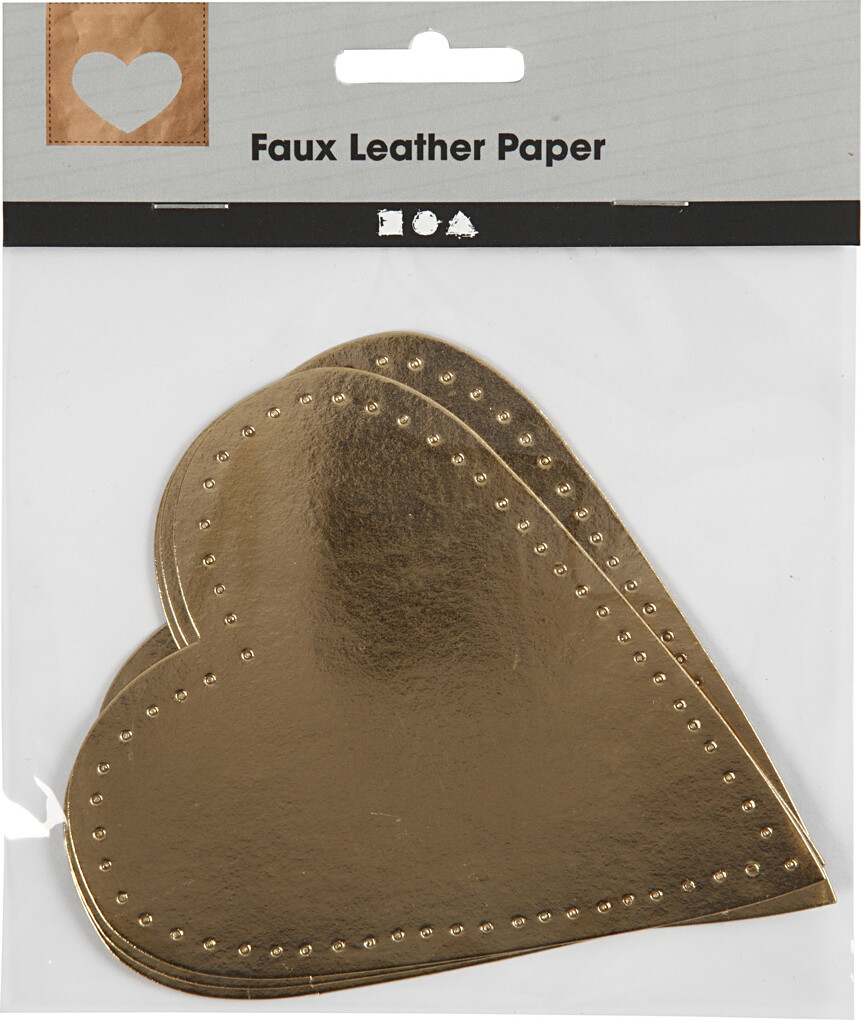 Hjerte - H 12 CM - B 10 CM - 350 G - Guld - 4 Stk