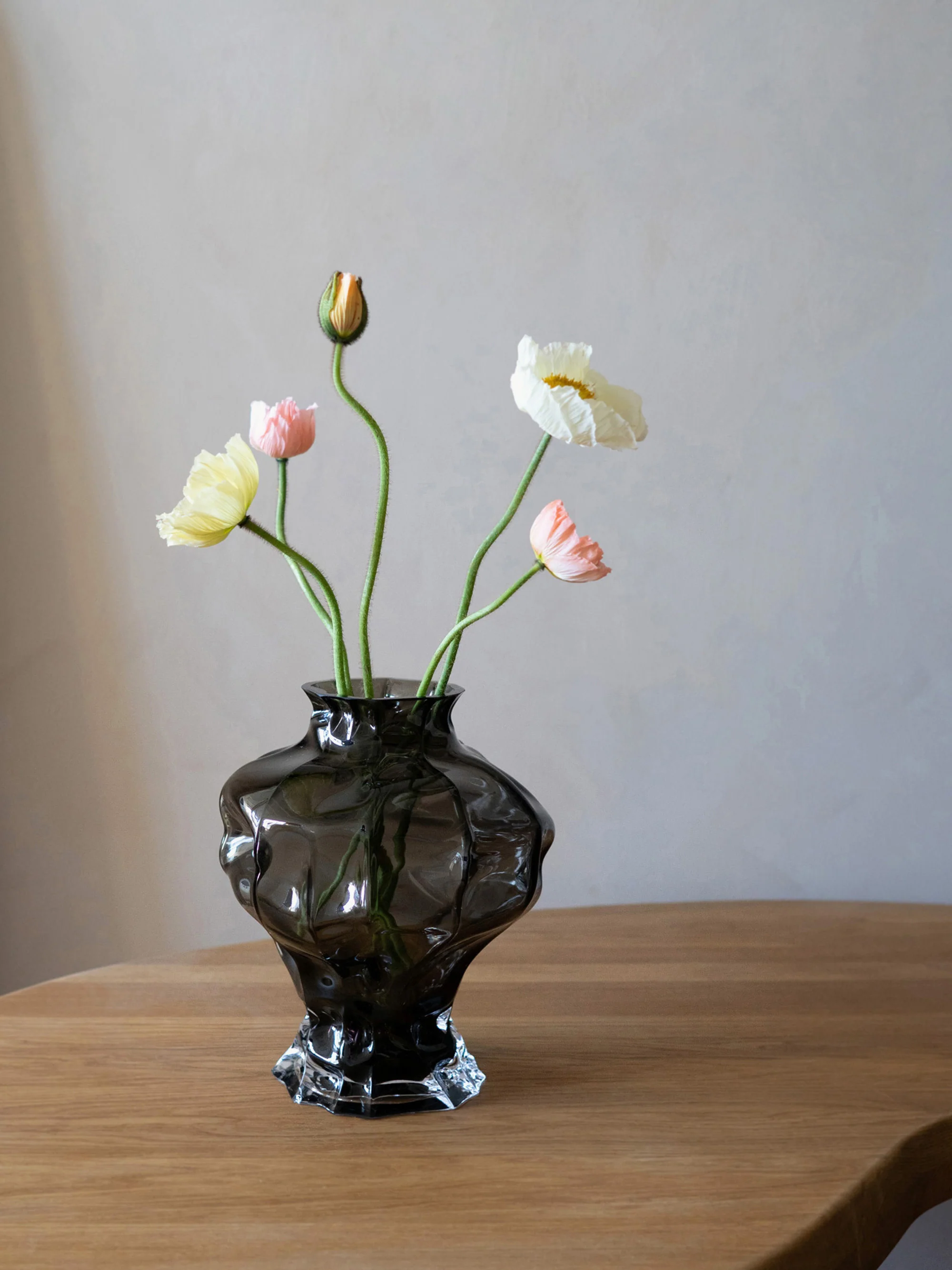 Mondgeblazen glazen vaas Ammonit, H 30 cm