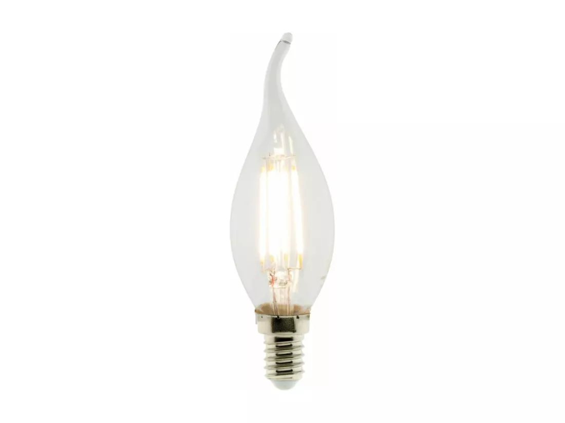 Ampoule déco flamme filament LED E14 3W - Blanc chaud - 470lm 2700K - Zenitech