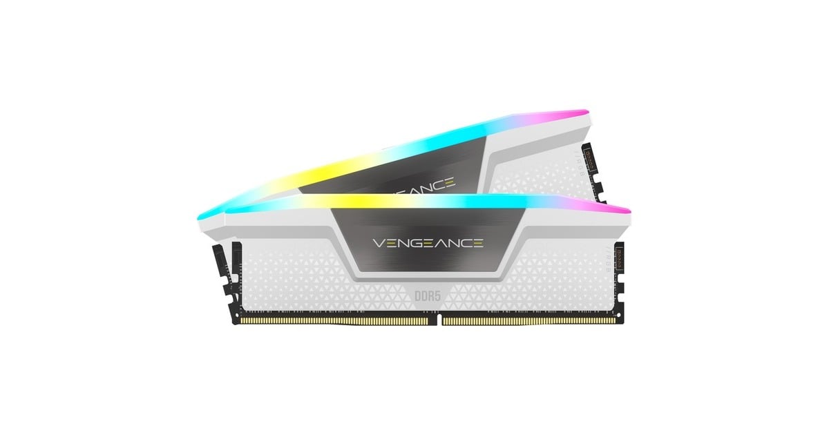 Corsair32 GB DDR5-5200 Kit werkgeheugen  (Wit, CMH32GX5M2B5200C40W, Vengeance RGB, XMP)