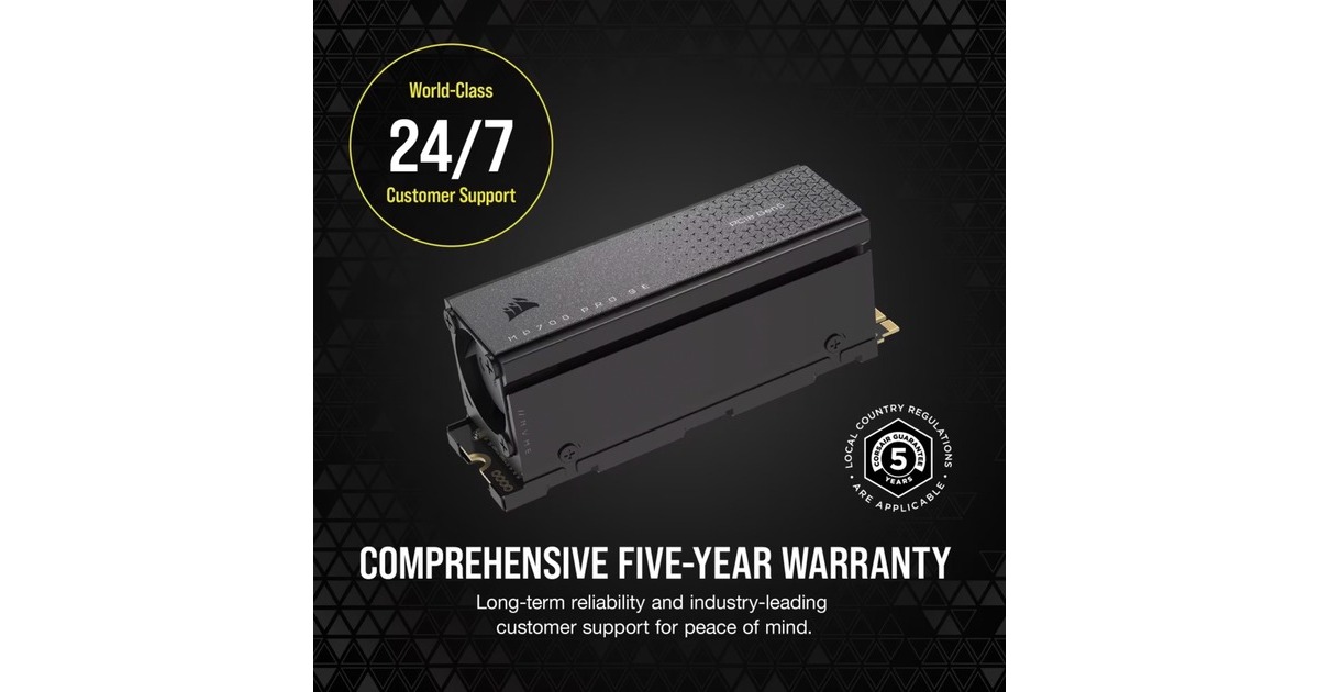 CorsairMP700 PRO SE met koeler 4 TB SSD  (PCIe 5.0 x4 NVMe 2.0, M.2 2280 )