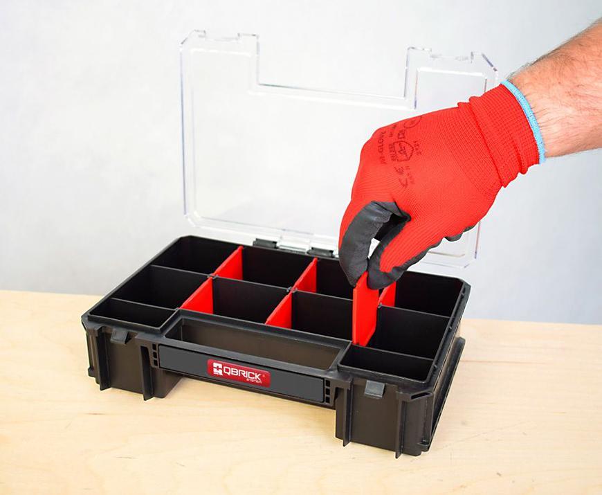 PROREGAL QBRICK Assortimentsdoos Twee HxBxD 18 x 26 x 65 cm 11 liter Met deksel Handvat met klemsluitingen Zwart