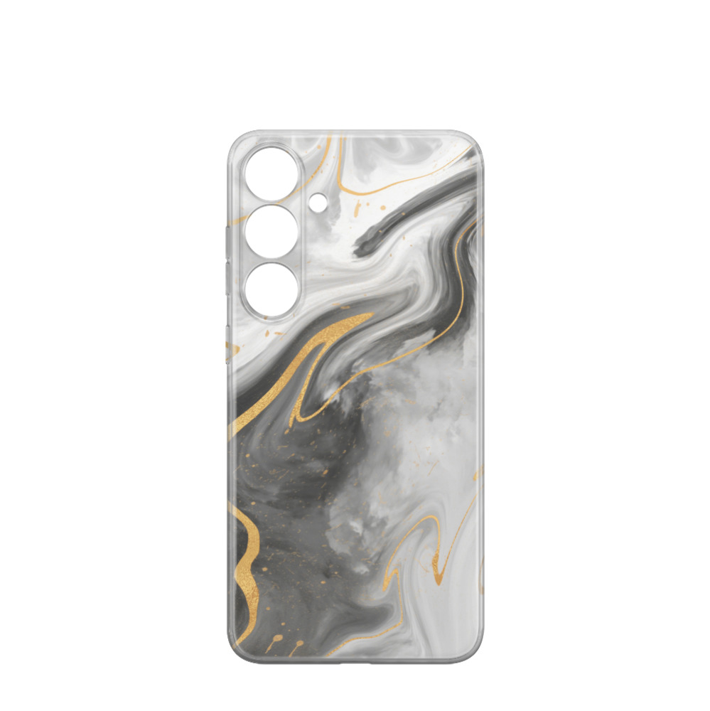 Samsung Galaxy S24 Plus Gummi Hülle Marmor Marble 13 - Schwarz