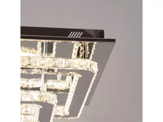 Plafonnier LED cristal 2 carrés design - Wade