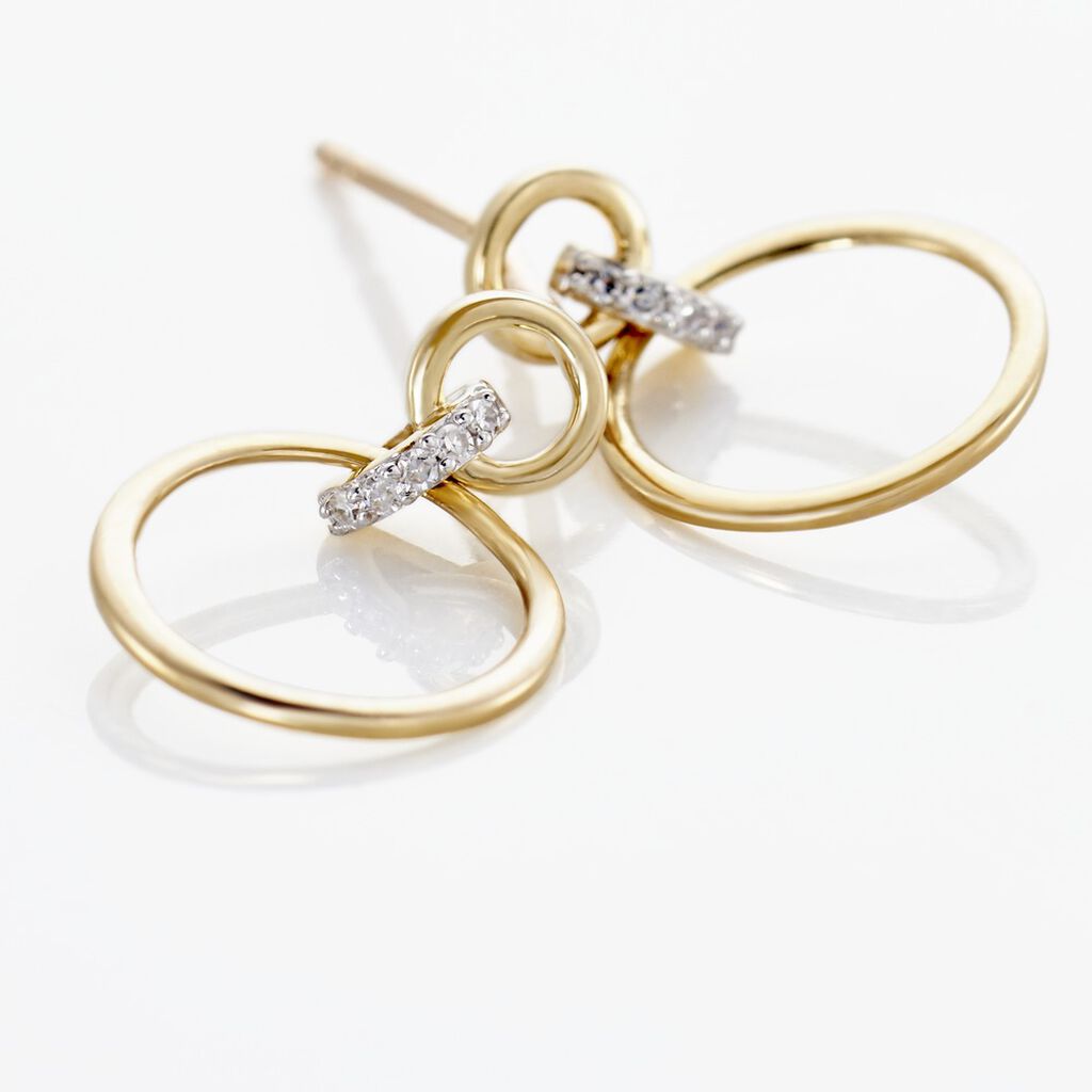 Boucles D'oreilles Puces Or Jaune Agnessa Diamants