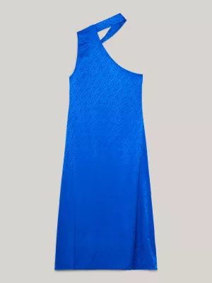 Vestido Tommy Hilfiger x Festive Jacquard Assimétrico com Monograma TH