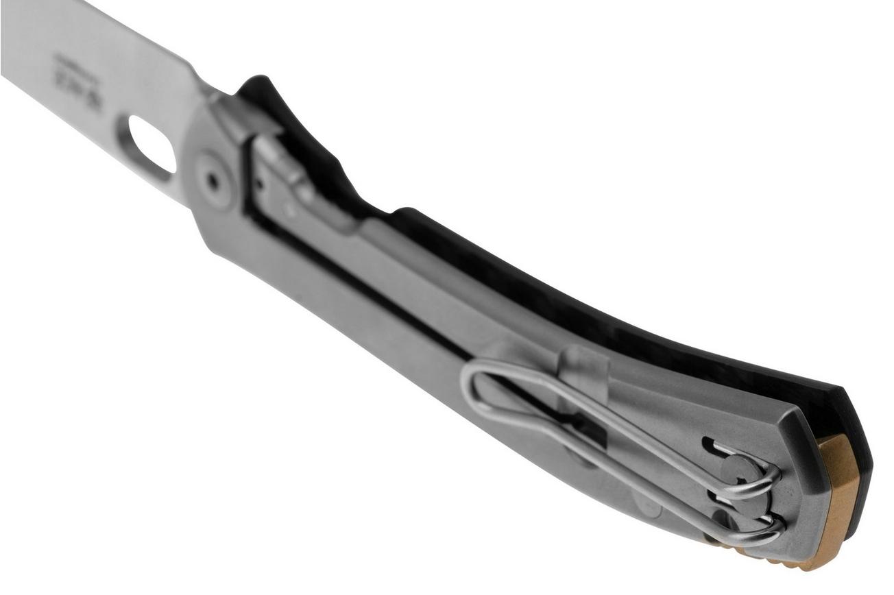 GiantMouse ACE Bleecker Satin CPM Magnacut, Carbon Fiber Titanium, zakmes, Ansø en Voxnaes design