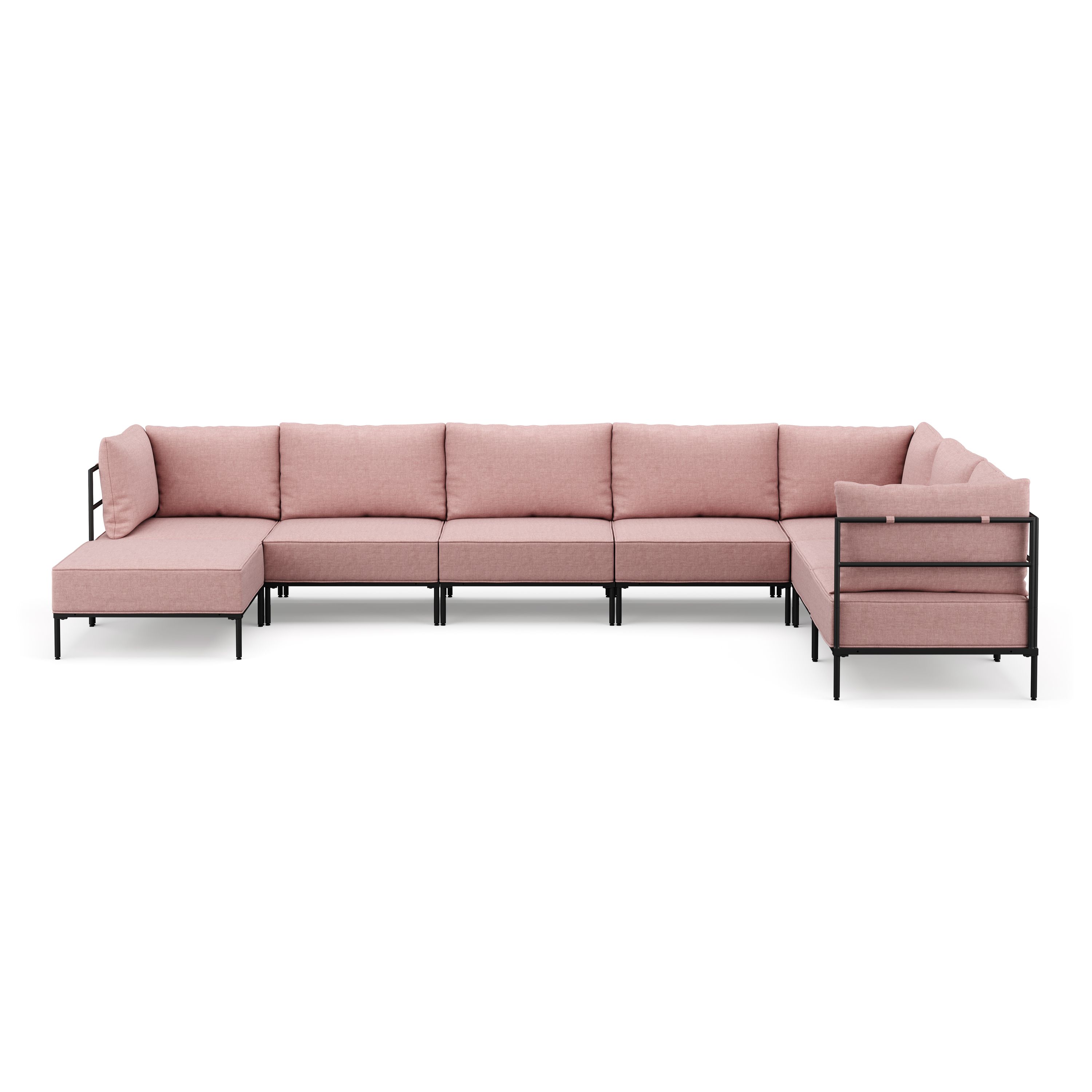Ecksofa ETHAN Deluxe 6-Sitzer rosa