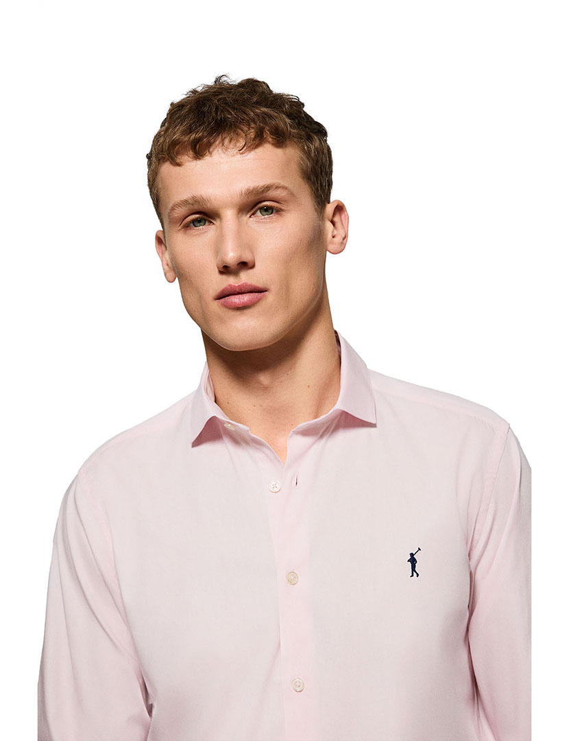 Rigby Go Poplin Vn Shirt Pink