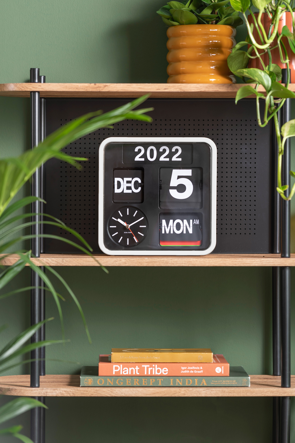 Wandklok Mini Flip - Geel