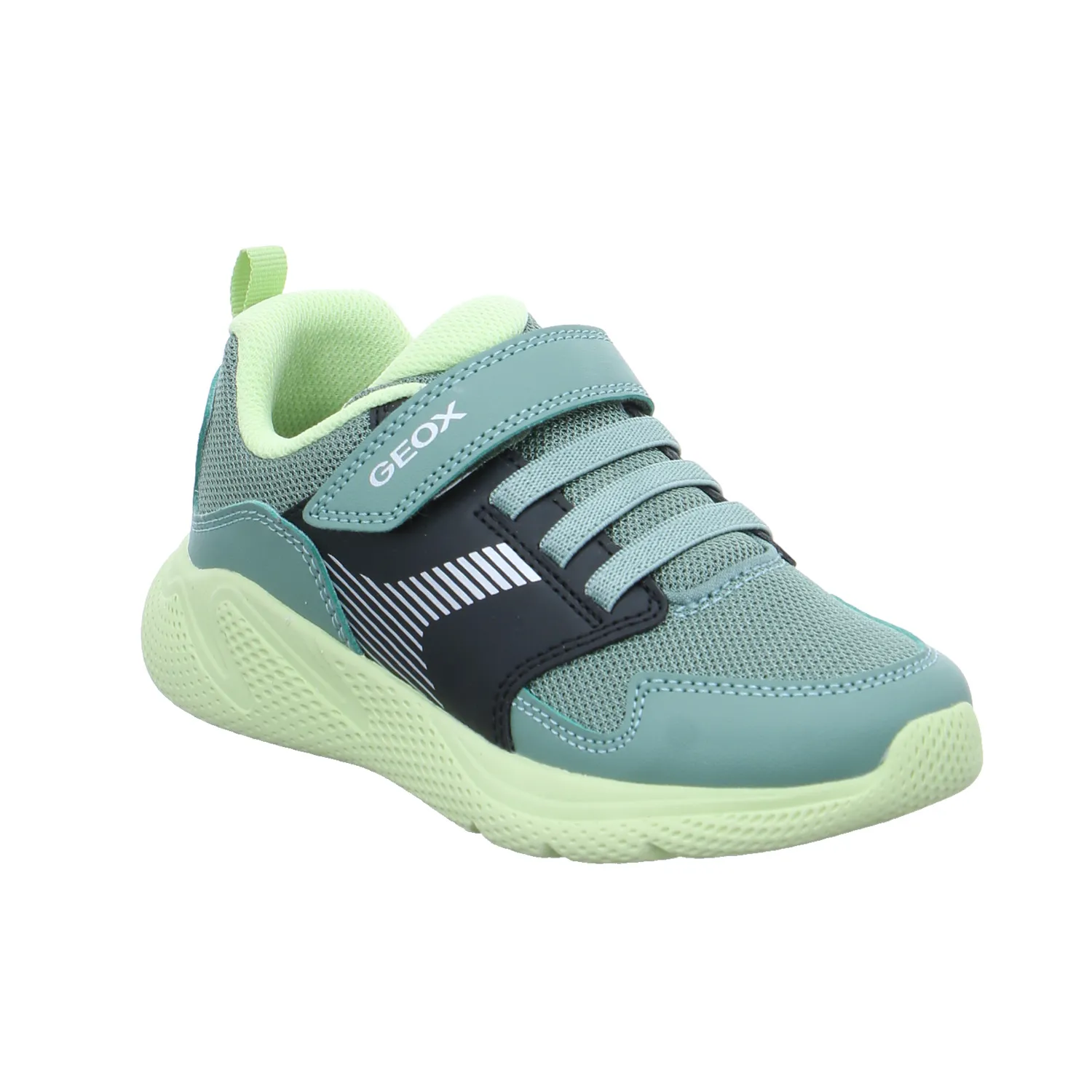GEOX Kleinkinder-Halbschuh Klett Grün Leder  Sneaker