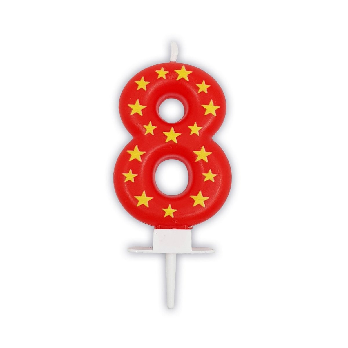 8 Jaar Kaars Rood Met Sterren