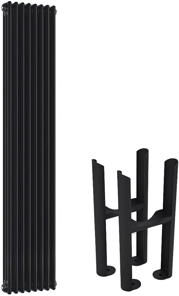 Hudson Reed Regent - Gliederheizkörper 1800mm x 380mm in Schwarz