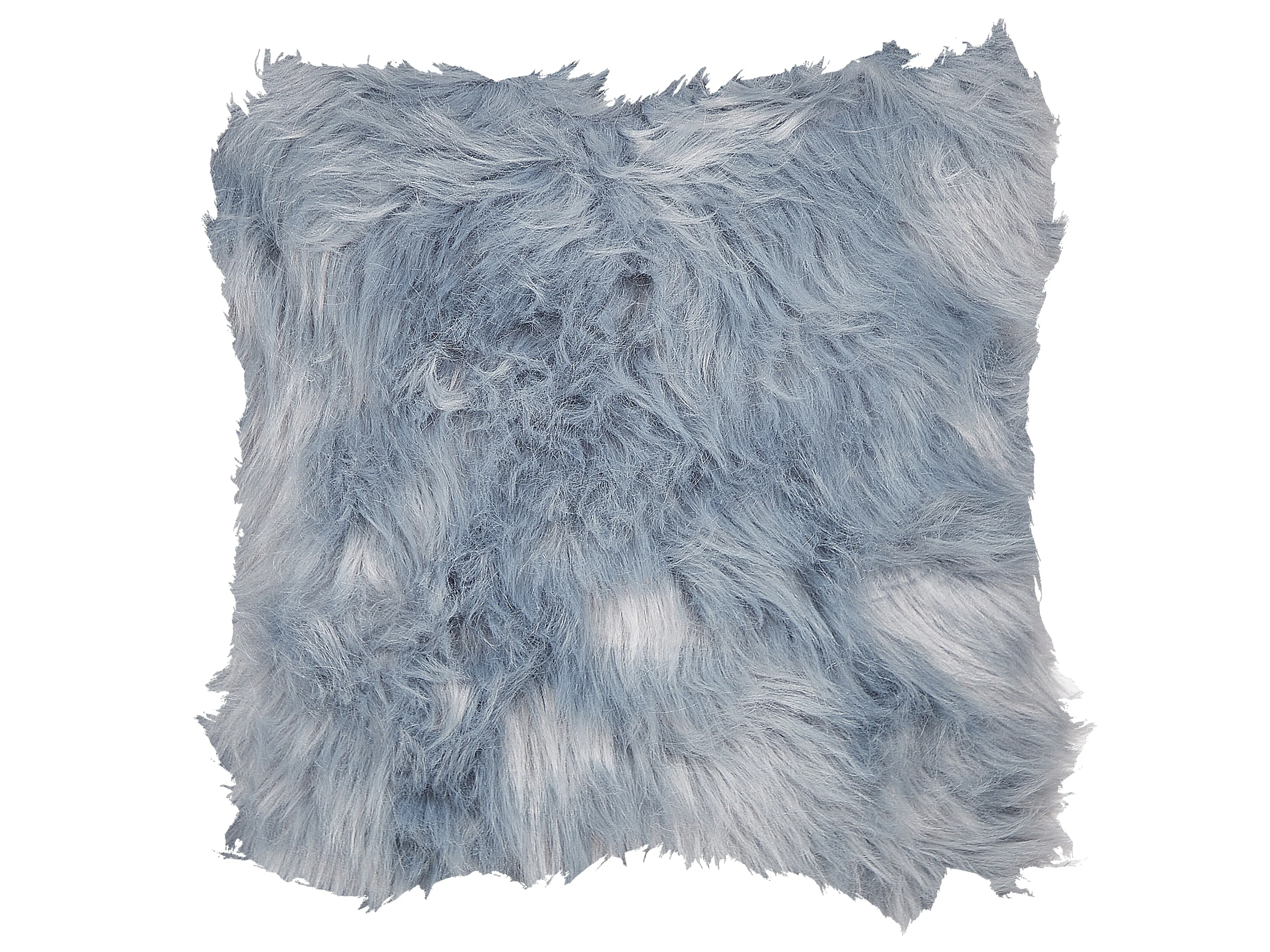 Set van 2 sierkussens LUBHA Nepbont 42 x 42 cm Donkerblauw effen
