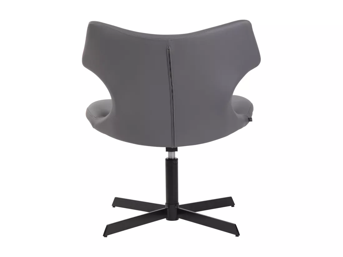 Chaise gondole - Similicuir & Métal noir mat - Gris - Welland