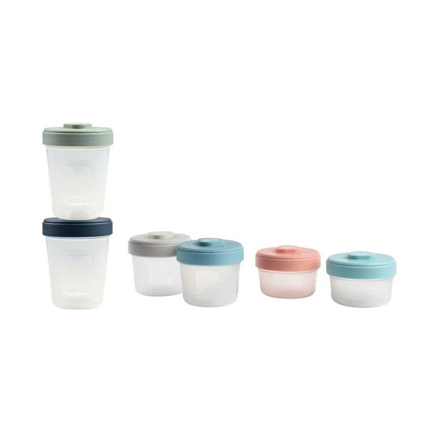 Set de 6 portions à clip - 2 x 90ml + 2 x 150ml + 2 x 250ml - Ecru