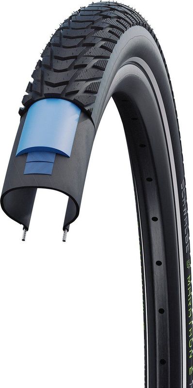 Schwalbe - Marathon E-Plus - Buitenband - Zwart - Materiaal: Rubber