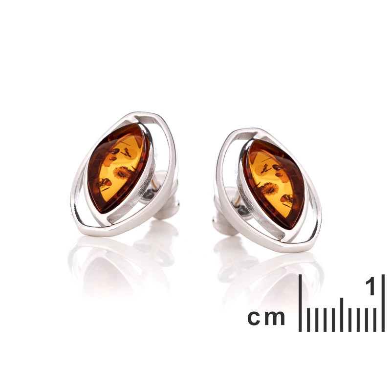 BOUCLE D'OREILLE ARGENT AMBRE