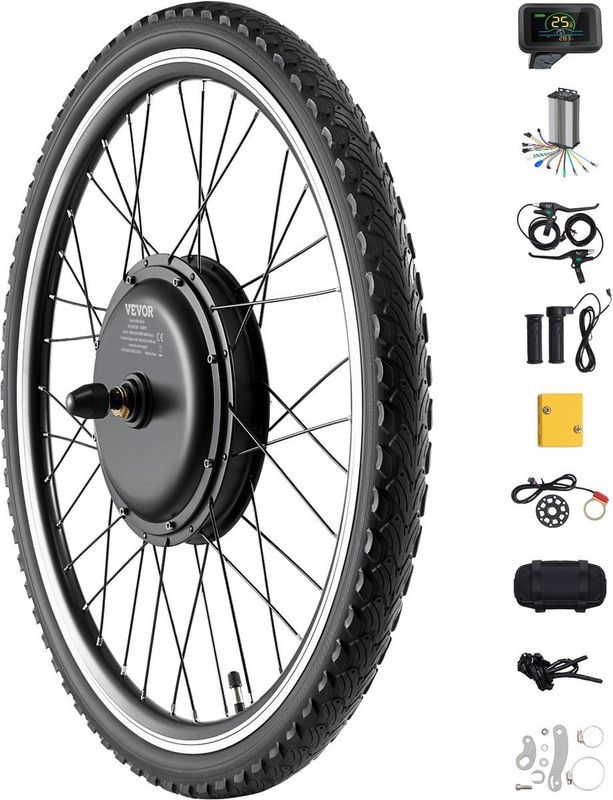VEVOR Elektrische Fietskit 1000w Motor E-Bike Ebike-Conversiekit 420 Tpm φ650 Mm