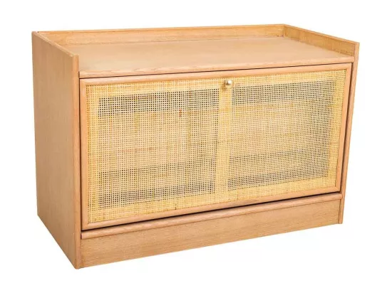 Banc Porte-chaussures en bois et grille brune 80x38x53