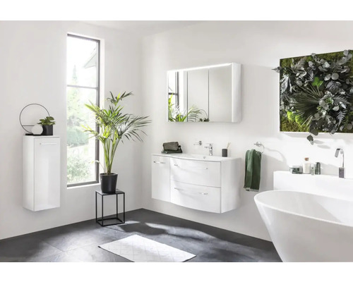 FACKELMANN Verona spiegelkast, 110 x 16 x 68,3 cm, wit, 3-deurs, LED, IP20