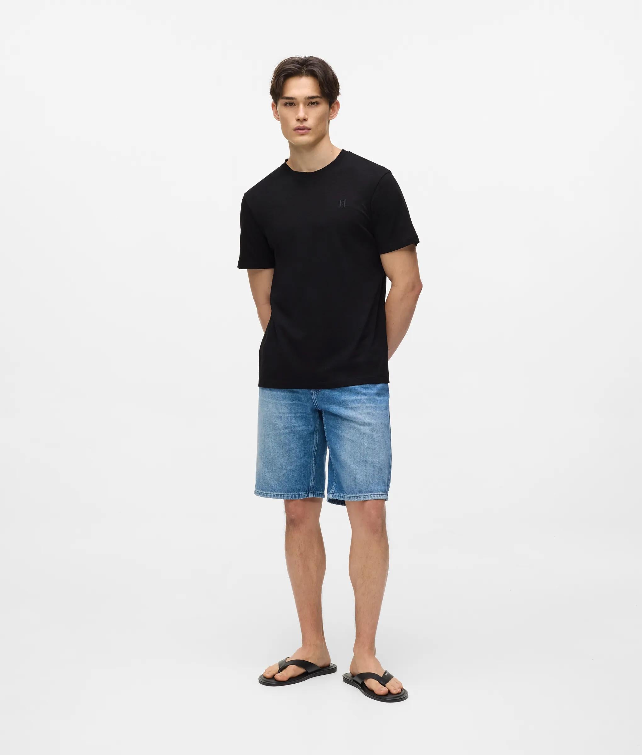 Monogram linnen mengsel t-shirt