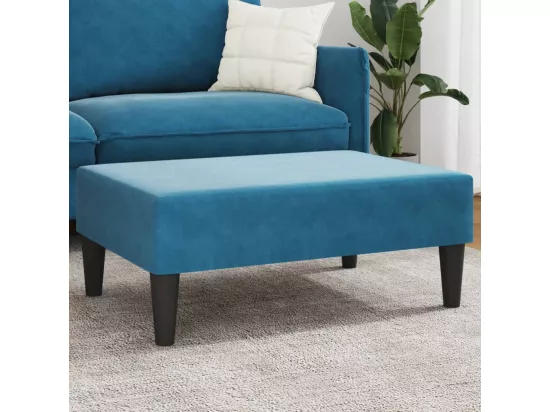 Repose-pied bleu 77x55x31 cm velours
