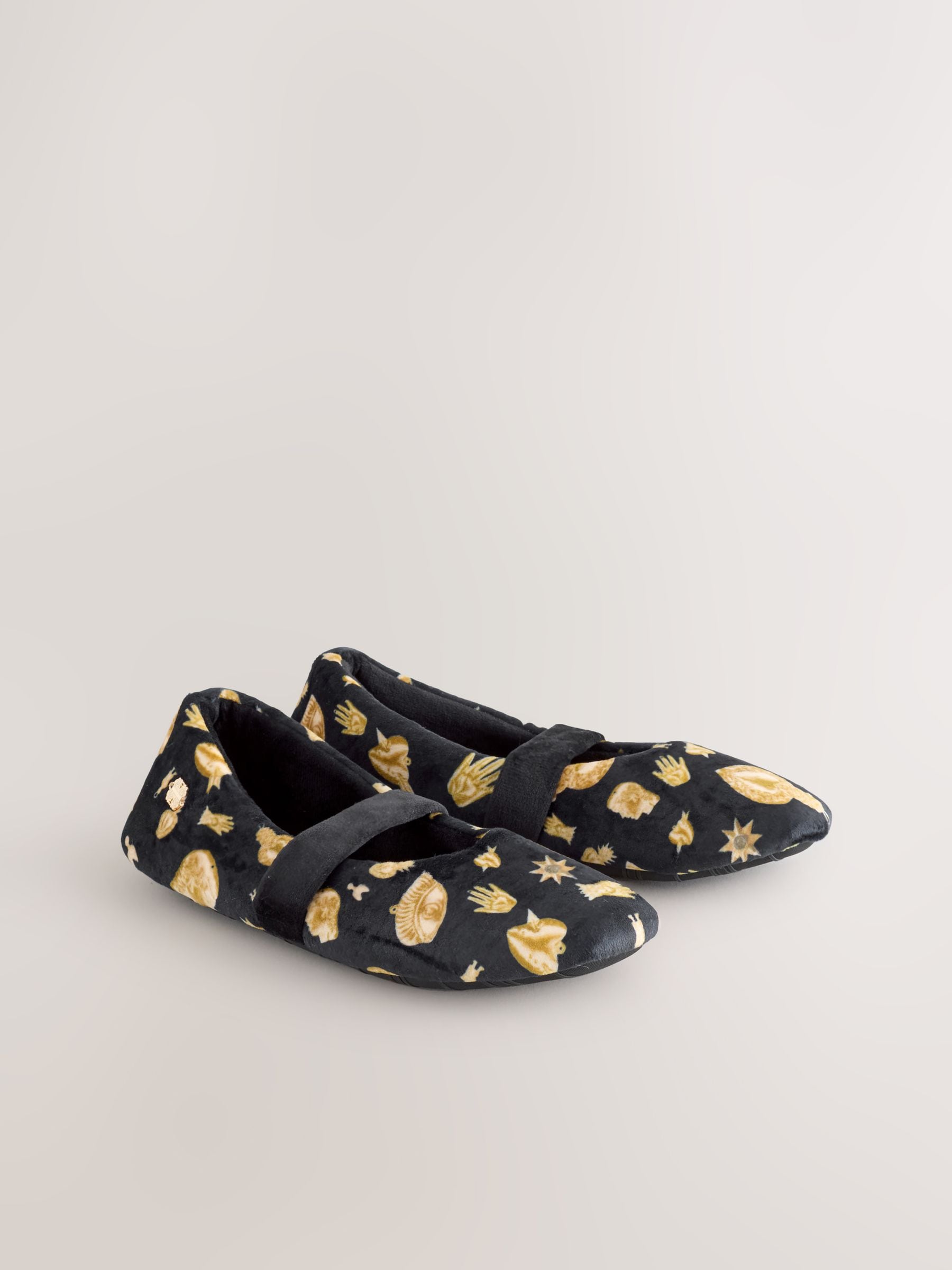 Never Fully Dressed Charm Velour Mary Jane Slippers