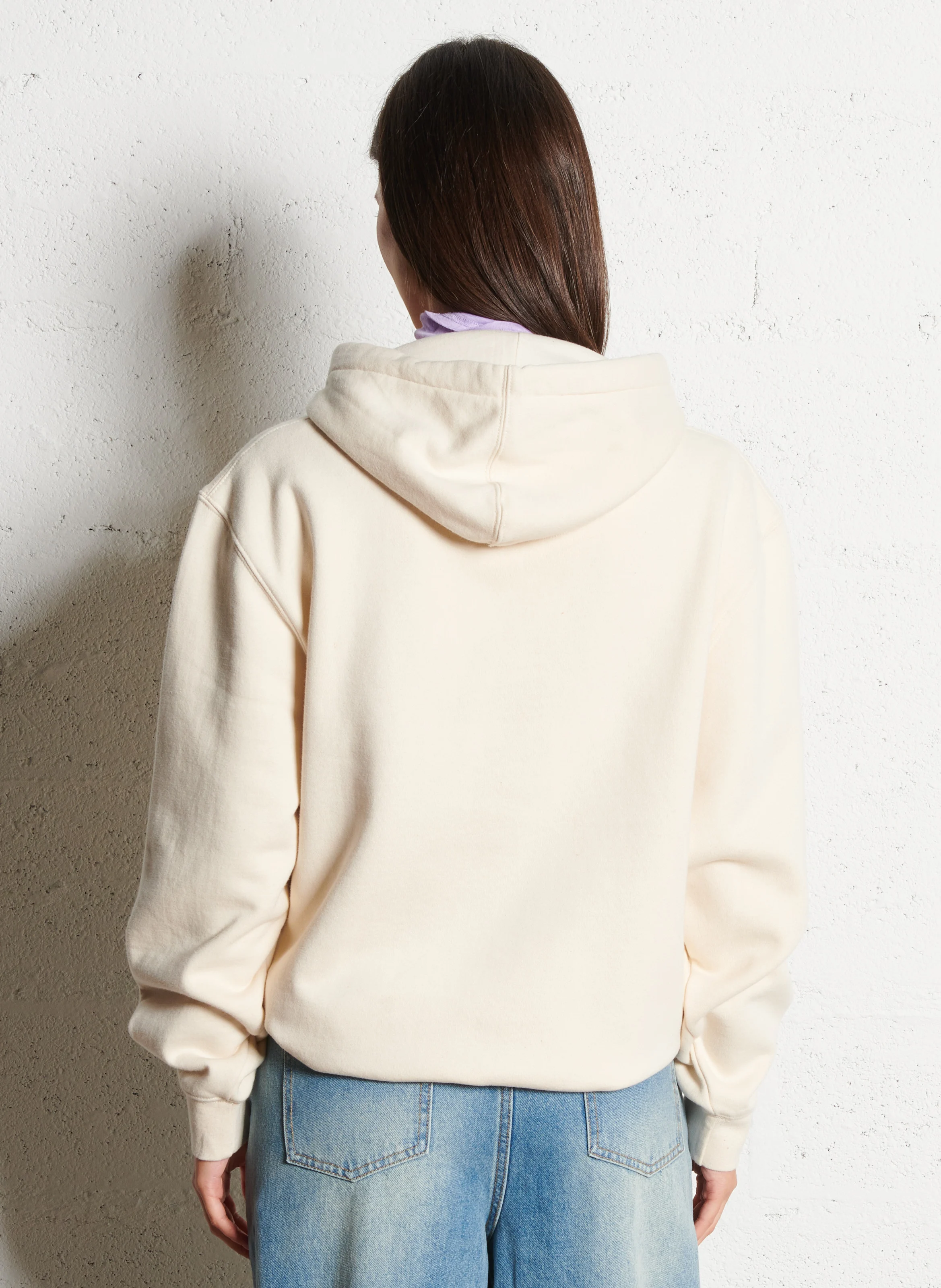 JAGGER BUBBLE - Sweat ample à capuche sérigraphié en coton mélangé | Beige