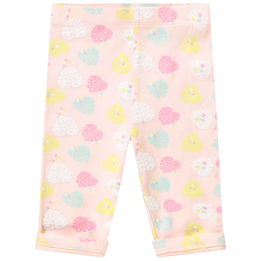 Corsaire en jersey avec imprimé fantaisie pour bébé fille - Rose