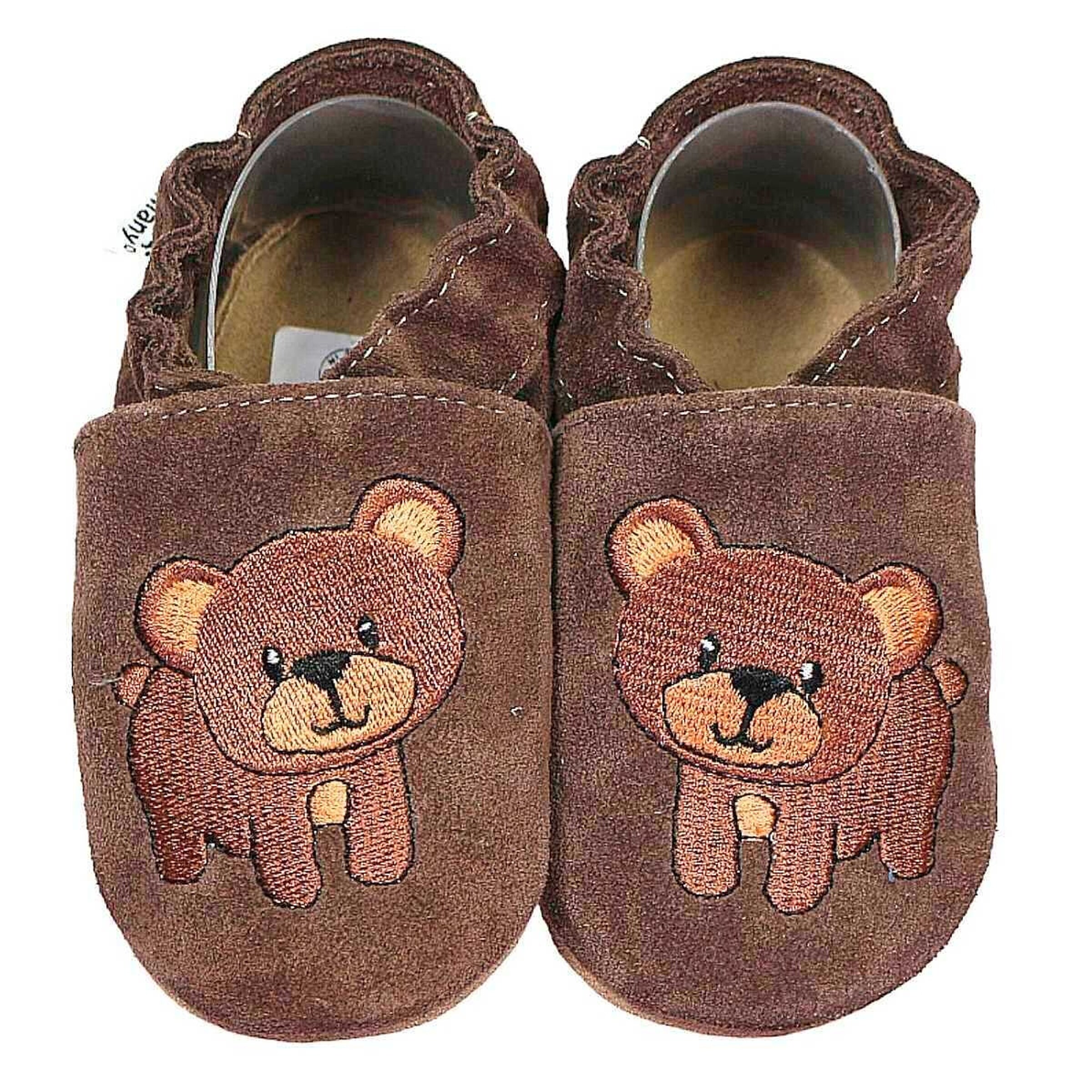 HOBEA-Germany Krabbelschuhe Bär dunkelbraun