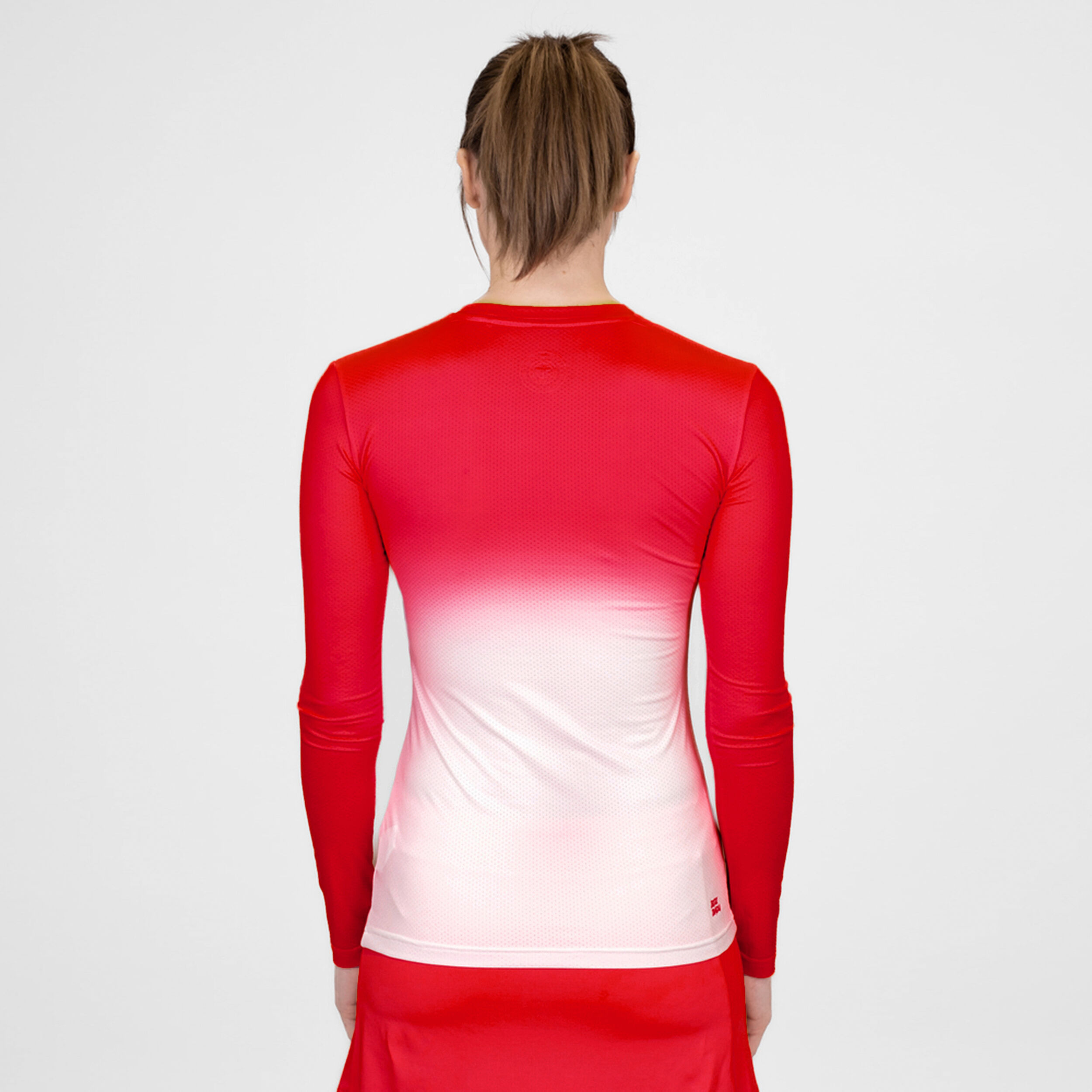 BIDI BADU Crew Gradiant Haut Manches Longues Femmes - Rouge , Blanc