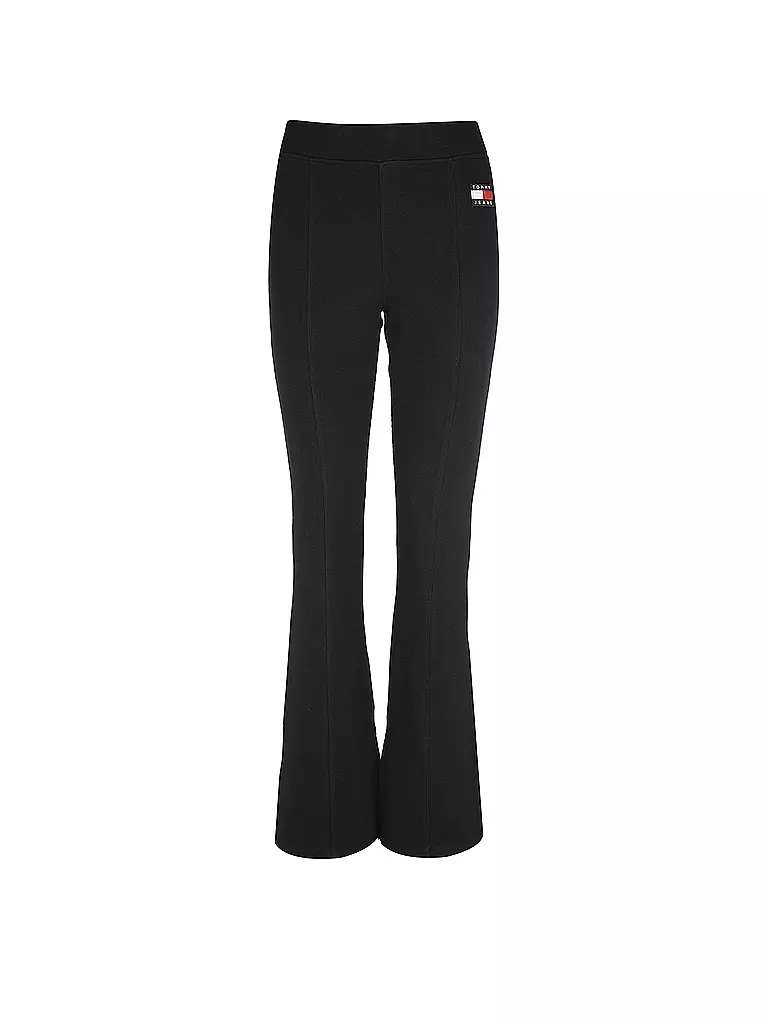 TOMMY JEANS Hose Bootcut TJW SLIT BADGE FLARE LEGGINGS schwarz