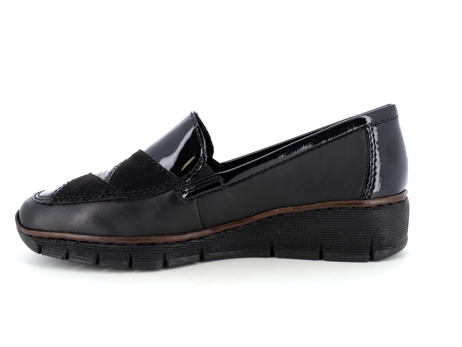 Rieker-53785 Matières combinées Noir