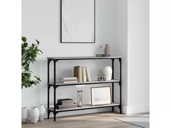 Table console sonoma gris 100x22,5x75 cm bois d'ingénierie