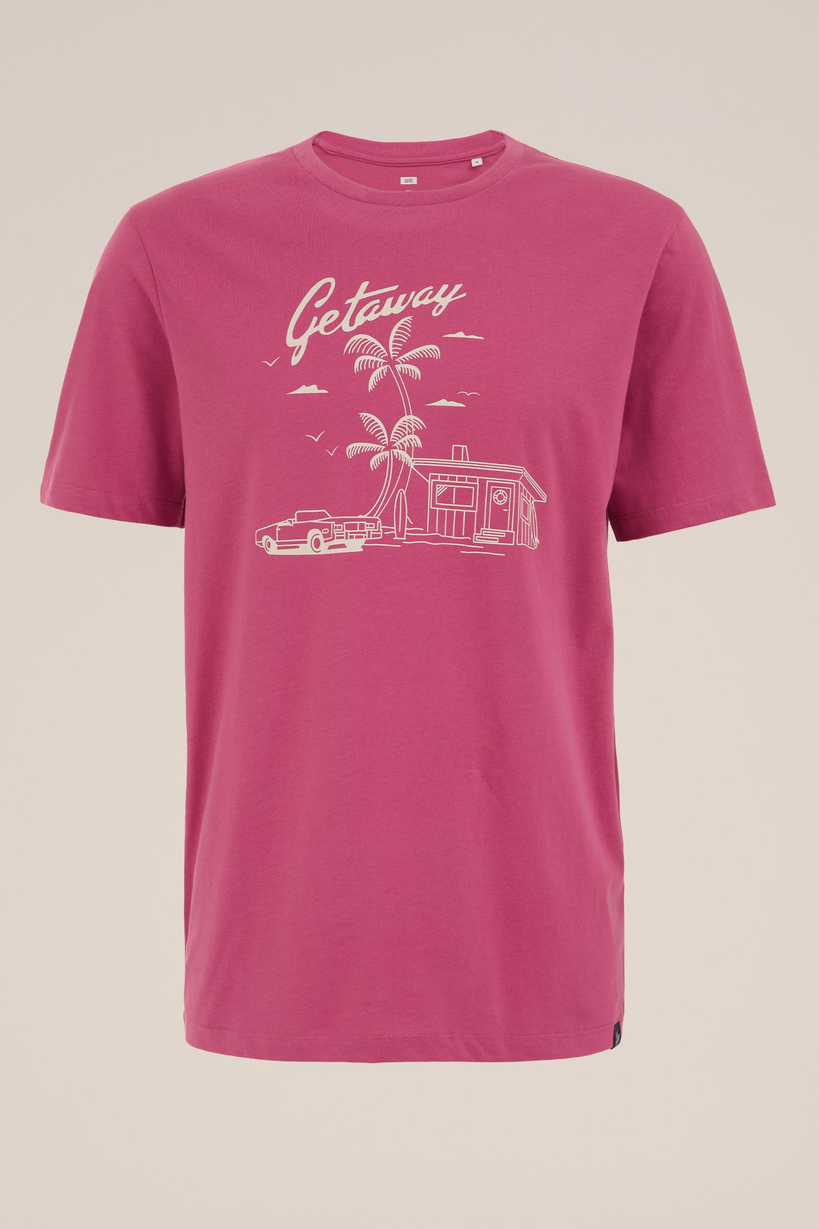 T-shirt met opdruk WE Fashion Roze