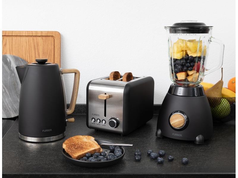 FURBER Wasserkocher, Standmixer und Toaster Set Chaplin Sch Küchengeräte-Set im eleganten Retrolook