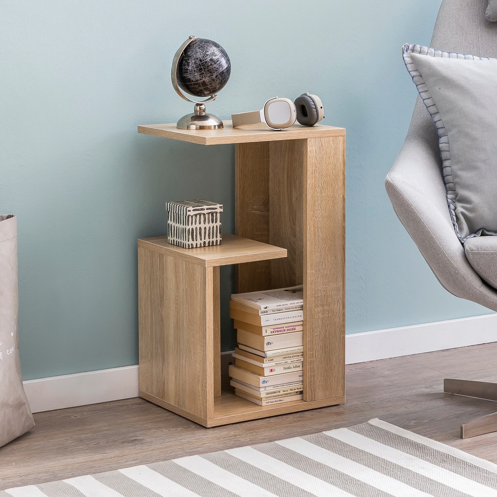 KADIMA DESIGN Beistelltisch BRENTA Holz: 3 Ablagen, 35x61x30 cm, Melaminharzbeschichtung