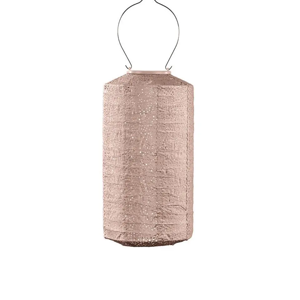 Lumiz Solar Buitenlampion - Paisley Cylinder - 18 cm - Roze