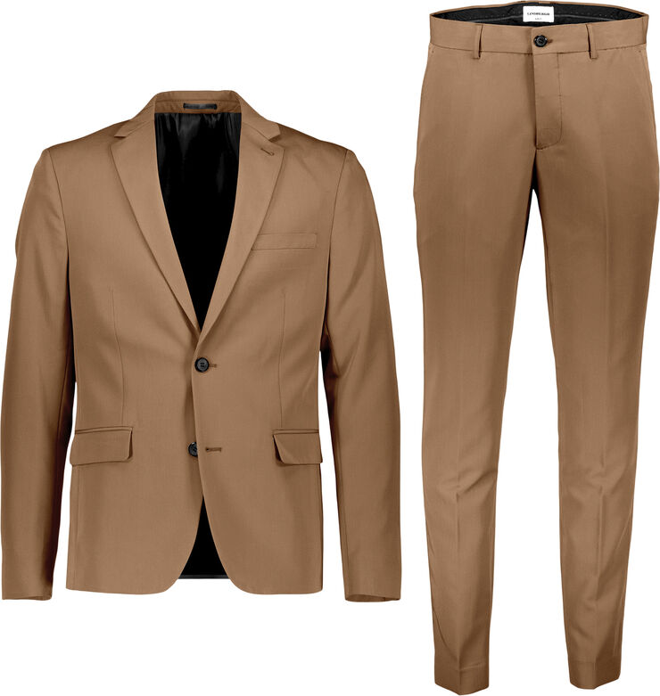 Lindbergh Fine twill stretch suit Dk sand
