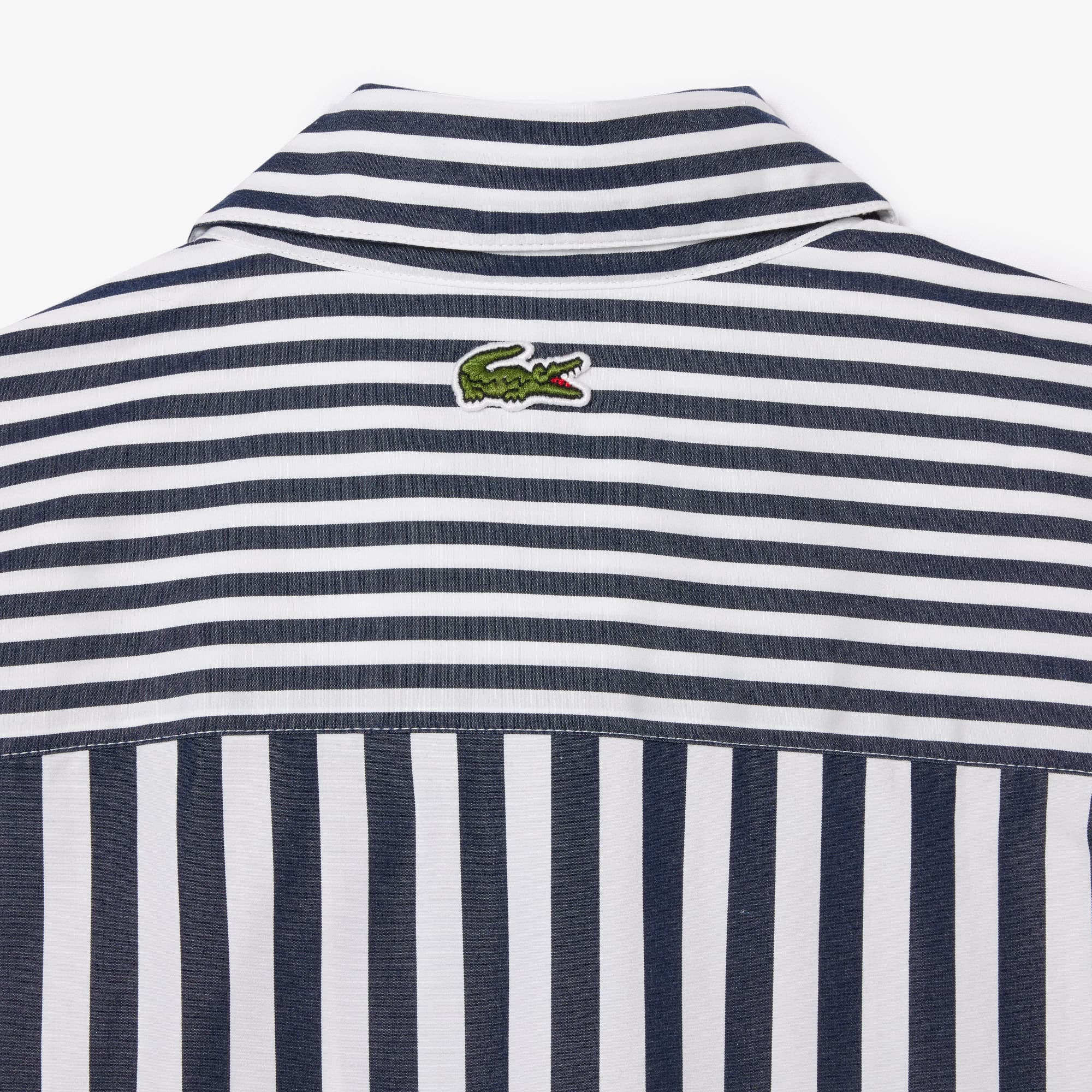 Chemise rayée en popeline de coton Chemises & Hauts - Bleu - Lacoste - Femme