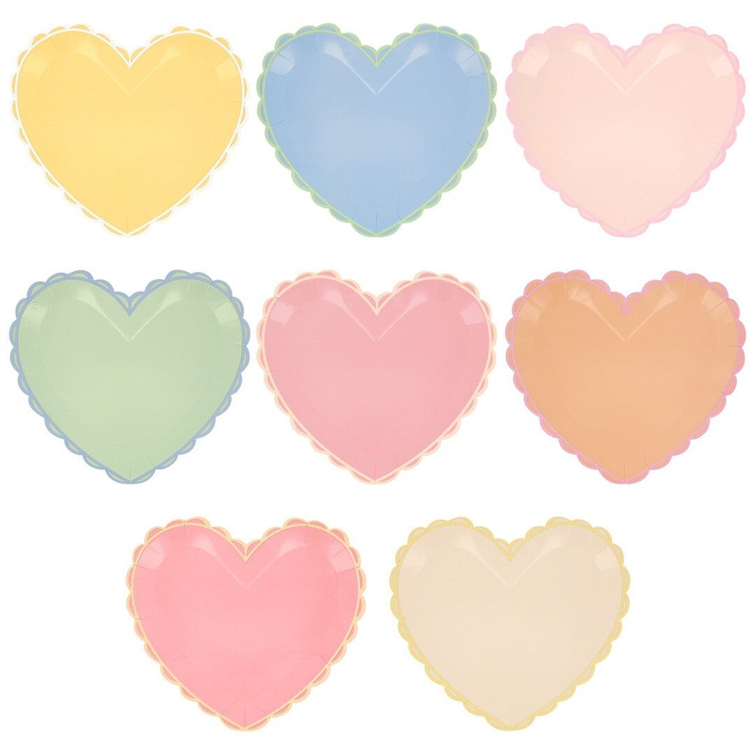 Meri meri bordjes hartjes - pastel - 8st